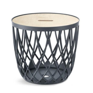 Stolik z koszem Uniqubo antracyt 33x29cm mały IKUB20T